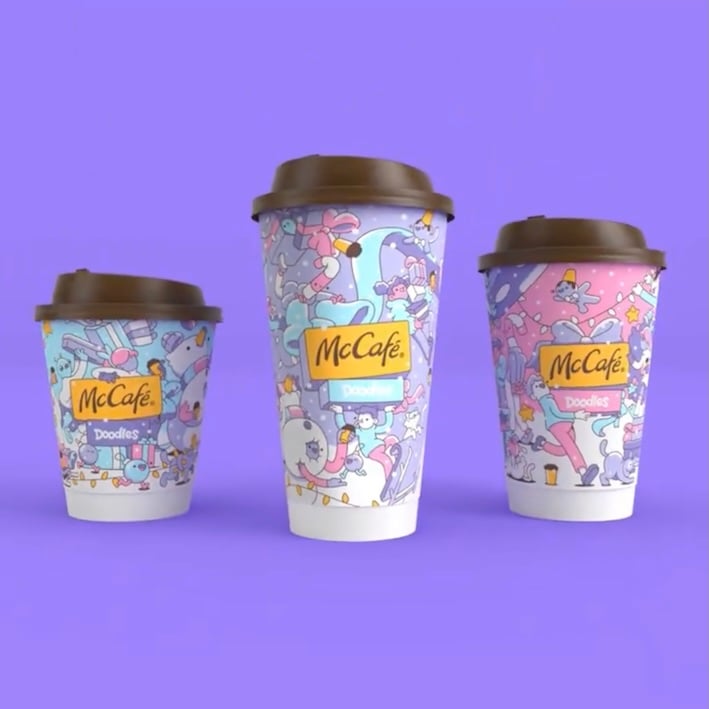 McDonald’s Feature Doodles for Coffee Cups This Holiday